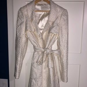 Winter white trench coat